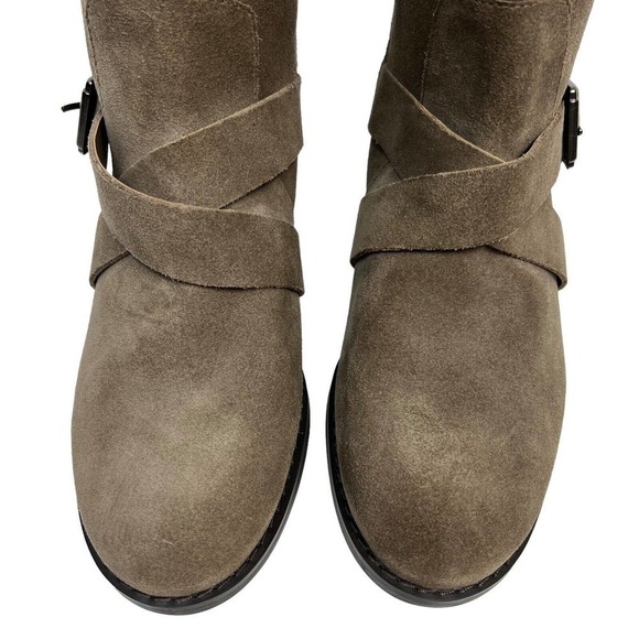 Vince Camuto Walleya Motorcycle Suede Boots Size 7M Taupe NWOT - Picture 8 of 11